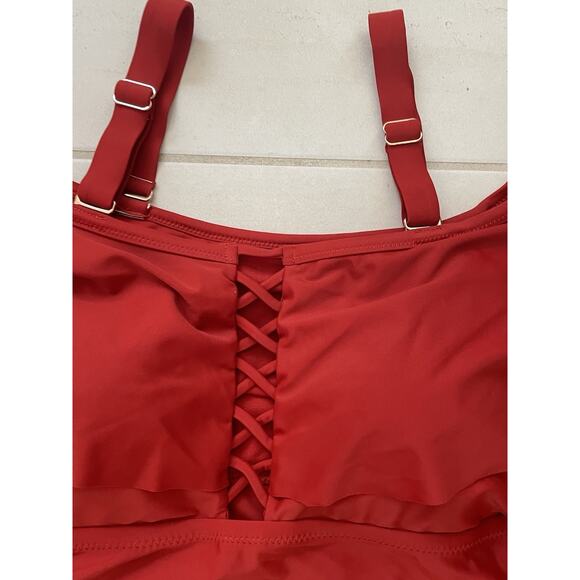 Raisins Swim Bikini Swimwear Ruched High Waist Swimsuit - Picture 3 of 10